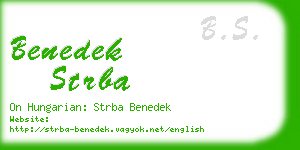 benedek strba business card
